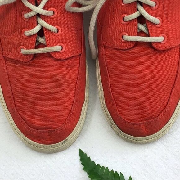 Polo Ralph Lauren Red Lace Up Deck Boat Shoes - Picture 5 of 12